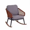 Modern Style Outdoor Aluminum Garden Furniture Comfortable Rope Rocking Chair with Durable Cushion