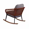 Modern Style Outdoor Aluminum Garden Furniture Comfortable Rope Rocking Chair with Durable Cushion