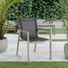Modern Style Outdoor Dining Chair Patio Garden Aluminum Chaise Coffee Chair Garden Chair