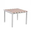 Modern Style Outdoor Dining Sets Waterproof Aluminum Teak Wood Armrest Chair With Table Garden Patio Furniture