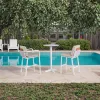 Modern Style Table and Chair Set Dining Set for Garden or Patio Outdoor Hotel Aluminum Teak Wood Feature for Villas