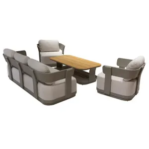 Modern Style Teak Outdoor Furniture Sofa Set Rainproof for Patio Garden Balcony Hotels