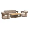 Modern Style Teak Outdoor Furniture Sofa Set Rainproof for Patio Garden Balcony Hotels