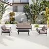 Modern Waterproof Aluminum Outdoor Patio Furniture Garden Sofa Set for Courtyard