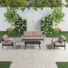 Modern Waterproof Aluminum Outdoor Patio Furniture Table and Sofa Set for Poolside or Hotel Durable Metal Design
