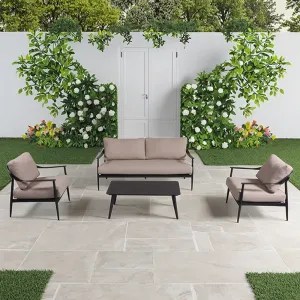 Modern Waterproof Aluminum Outdoor Patio Furniture Table and Sofa Set for Poolside or Hotel Durable Metal Design
