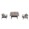Modern Waterproof Aluminum Outdoor Patio Furniture Table and Sofa Set for Poolside or Hotel Durable Metal Design