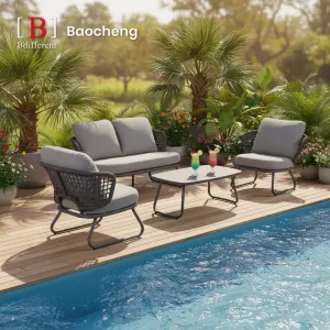 Modern Weather-Resistant Outdoor Sofa Set Factory-Designed Patio Furniture for Outdoor Backyards Leisure Style Garden Sofas