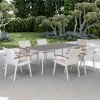 Modern 7pcs 6-Seater Aluminum Dining Table Chair Set for Outdoor Hotel Garden Furniture for Villa Courtyard