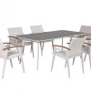 Modern 7pcs 6-Seater Aluminum Dining Table Chair Set for Outdoor Hotel Garden Furniture for Villa Courtyard
