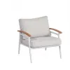 Modern 4 PCS Aluminum Lounge Sofa Set With Teakwood Patio Furniture New Style for Hotel Villa Courtyard Outdoor Garden Use