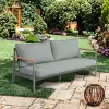 Modern 4-Piece Outdoor Aluminum Patio Sofa Set Weather-Resistant Teak Garden Furniture for Terrace Backyard Use