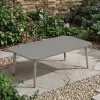 Modern 4-Piece Outdoor Aluminum Patio Sofa Set Weather-Resistant Teak Garden Furniture for Terrace Backyard Use