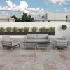 Moss Waterproof Lounge Couch Luxury Modern Aluminium Garden Patio Outdoor Furniture Sofa Set for Courtyard