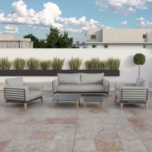 Moss Waterproof Lounge Couch Luxury Modern Aluminium Garden Patio Outdoor Furniture Sofa Set for Courtyard