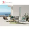 Nemo Contemporary Outdoor Aluminum Patio Garden Furniture Lounge Sofa Set Patio Outside Chaise Metal