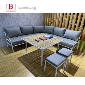 Nemo Modern Luxury Patio Table and Chairs Durable Furniture Courtyard Dining Set for Restaurant Use