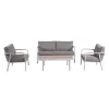 New Arrival Luxury Modern Garden Patio Sofa Set Outdoor Teak Wood Couch for Backyard Villa Fabric Material