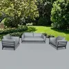 New Design Outdoor Garden Sofa Furniture Modern Patio Courtyard Leisure Lounge 3 Seater Luxury Aluminum Outdoor Sofa