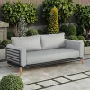 New Design Outdoor Garden Sofa Furniture Modern Patio Courtyard Leisure Lounge 3 Seater Luxury Aluminum Outdoor Sofa