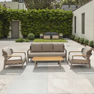 New Mili Luxury Patio Furniture Outdoor Couch 2 Seater Teak Furniture Leisure Garden Sofa Set