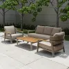 New Mili Luxury Patio Furniture Outdoor Couch 2 Seater Teak Furniture Leisure Garden Sofa Set