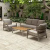 New Mili Luxury 2-Seater Teak Patio Furniture Weather-Resistant Outdoor Garden Sofa Set for Courtyard Hotel