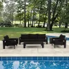 Nikko Contemporary Design Modern Style 6-Piece Black Outdoor Furniture Sofa Set
