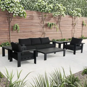Nikko Modern Luxury Outdoor Garden Sofa Set Patio 6-piece Black Sofa Garden