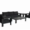 Nikko Modern Luxury Outdoor Garden Sofa Set Patio 6-piece Black Sofa Garden