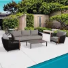 Noaker Modern Outdoor Luxurious Patio Furniture Customizable Rope Sofa Set for Weather Resistant Rattan Leisurely Backyard
