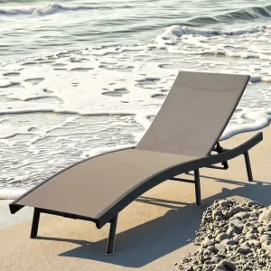 Outdoor Aluminium Beach Chaise Garden Hotel Swimming Pool Lounger Chair Leisure Sun Lounger
