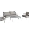 Outdoor Aluminium Garden Sets Popular Aluminum Curve Leisure Sofa for Patio Home Outdoor Furniture