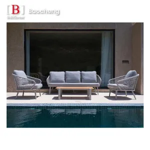 Outdoor Furniture Sofa Patio Set Morden Garden Furniture Luxury Hotel Sofa Set Resort Teak Outdoor Sofa