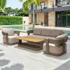 Outdoor Furniture Solid Wood Sofa Set Garden Sofas Patio Furniture Leisure Villa Sun Protection Sofa