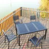 Outdoor Waterproof Furniture Plastic Wood Frame Aluminum Restaurant Garden Terrace Courtyard Using Outdoor Tables Chairs Set