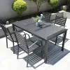Outdoor Waterproof Furniture Plastic Wood Frame Aluminum Restaurant Garden Terrace Courtyard Using Outdoor Tables Chairs Set