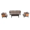 Patio Modern Sofa with Table Garden Sofa Set Outdoor Aluminum Patio Furniture Garden Luxury Couches Sofas Sets