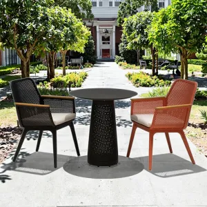 Popular Modern 3-Piece Outdoor Aluminum Table and Chair Dining Set for Hotels Parks Courtyards