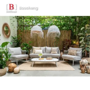 Popular Outdoor Aluminium Garden Sets Patio Aluminum Curve Leisure Sofa Set
