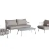 Popular Outdoor Aluminium Garden Sets Patio Aluminum Curve Leisure Sofa Set