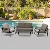 Quintus Modern Aluminium Outdoor Furniture Set Durable Waterproof Design for Courtyard Hotel or Garden Sofa Set