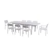 Saigon Modern Garden Outdoor Dining Set White Waterproof Patio Table and Chairs Durable Furniture for Backyard Courtyard