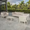 Shikoba Outdoor Patio Furniture Hot Sale 4pcs Alum Wooden Garden Sofa Set for Restaurants and Parks