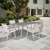 Teak Wood Patio Furniture Set Waterproof Aluminum Outdoor Dining Table Chair for Garden Balcony Courtyard