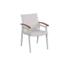 Teak Wood Patio Furniture Set Waterproof Aluminum Outdoor Dining Table Chair for Garden Balcony Courtyard