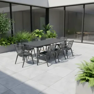 Vera 2025 Ergonomic Outdoor Dining Chair and Table Set All-Weather Garden Luxury Villa or Pool Deck