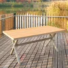 Waterproof Garden Furniture Outdoor Restaurant Patio Aluminum Frame Plastic Wood Dining Table