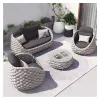 All Weather Outdoor Garden Furniture 4 Seaters Garden Furniture Sofa Set Polyester Woven Rope Chair