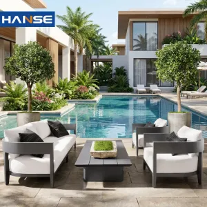 Aluminium Outdoor Garden Sofa Furniture Set Pattaya Thailand Garden Outside Furniture Design Handmade Aluminum Outdoor Sofa Set
